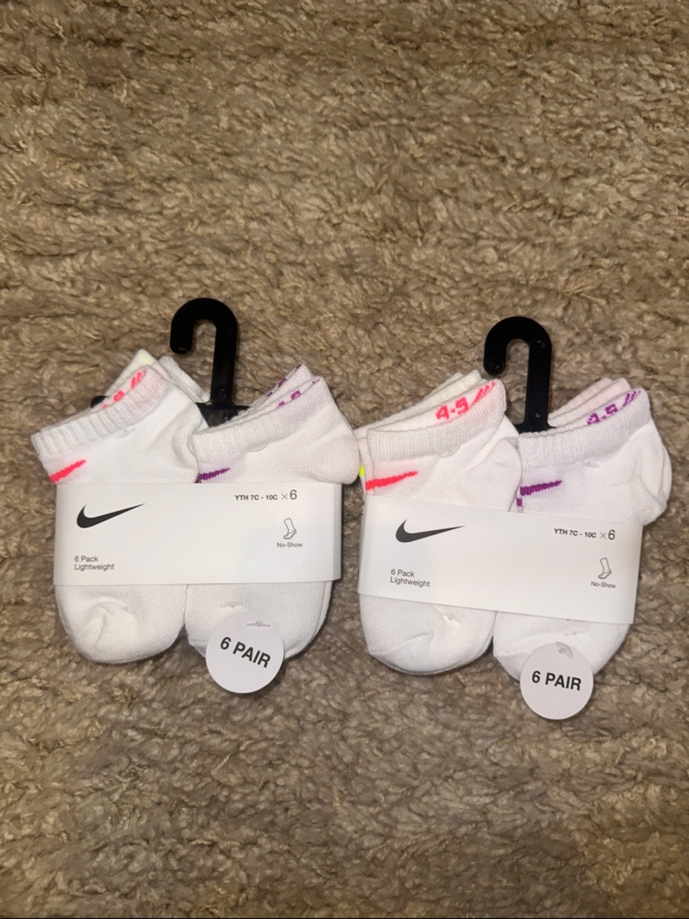 NWT Nike Kids’ No-Show White Socks (12 Pairs)